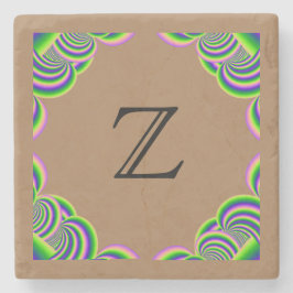 Stone Underlägg Monogram Multifärgad Ram och Tan