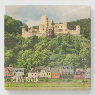 Stone Underlägg Rhine River Castle, Tysklandare