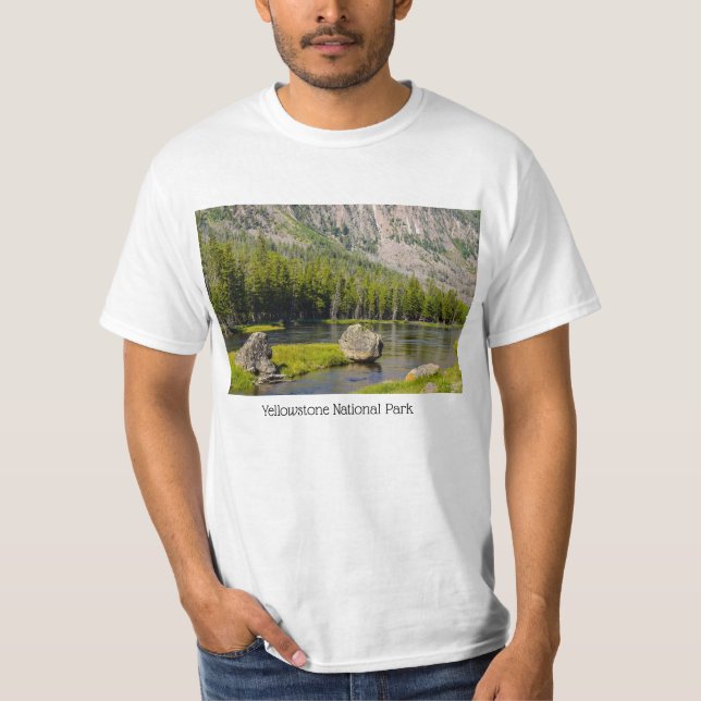 Stone vid Madison River T Shirt (Framsida)