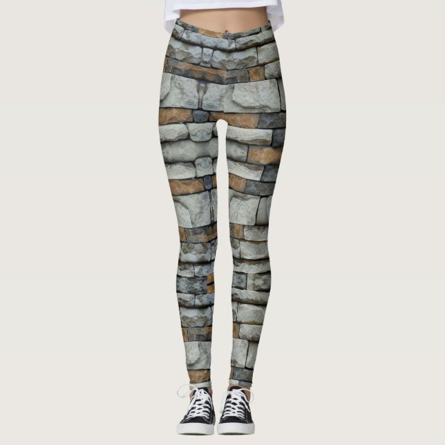 Stone Wall - Power Yoga Leggings (Framsida)