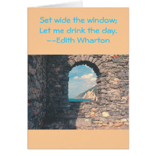 "STONE WALL WITH WINDOW TO SEA" (FOTOG) OBS KORT