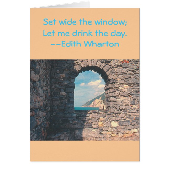 "STONE WALL WITH WINDOW TO SEA" (FOTOG) OBS KORT (Framsidan)