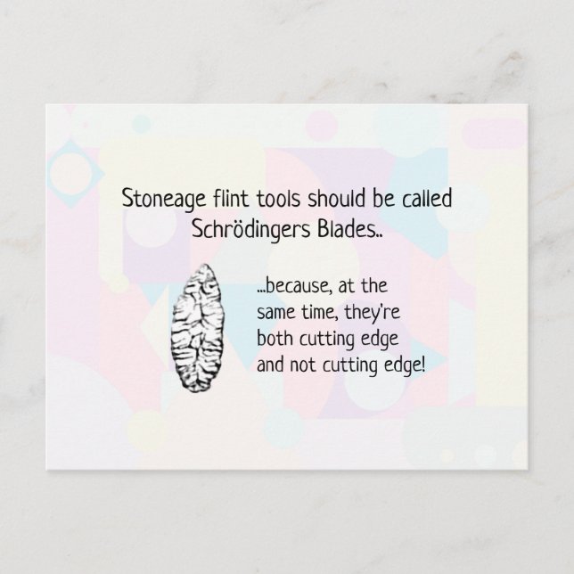 Stoneage Flint Verktyg - alias Schrodingers Blades Vykort (Framsida)