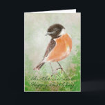 Stonechat Bird Grattis på födelsedagen Brother-in- Kort<br><div class="desc">Anpassningsbar Watercolor Stonechat Bird Grattis på födelsedagen Brother in Law</div>