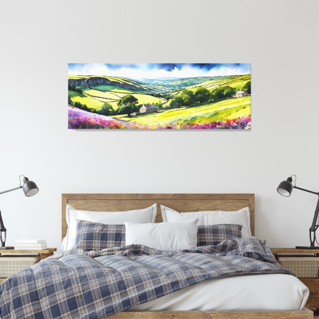 "Stonedale" Wide Landscape Yorkshire Dales Scene Canvastryck (Insitu (sovrum))