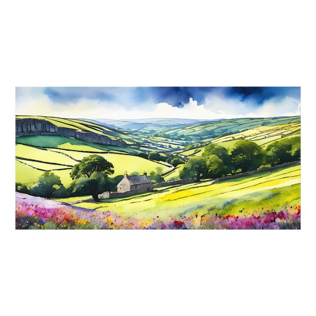 "Stonedale" Wide Landscape Yorkshire Dales Scene Fototryck (Framsidan)