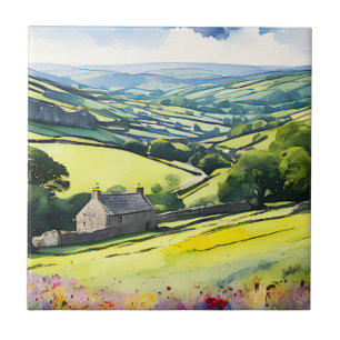 "Stonedale" Wide Landscape Yorkshire Dales Scene Kakelplatta