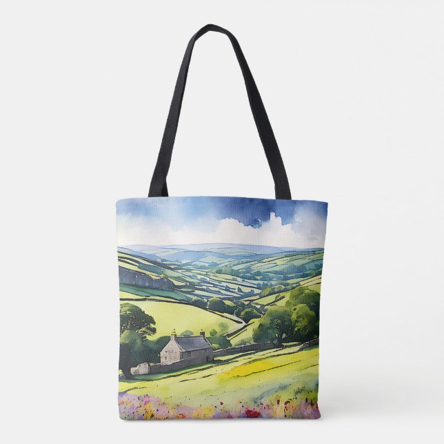 "Stonedale" Wide Landscape Yorkshire Dales Scene Tygkasse (Baksida)