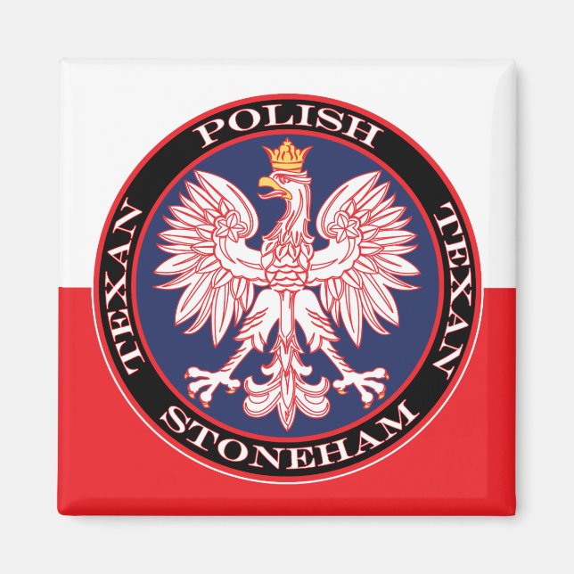 Stoneham Round Poland Texan Magnet (Framsidan)