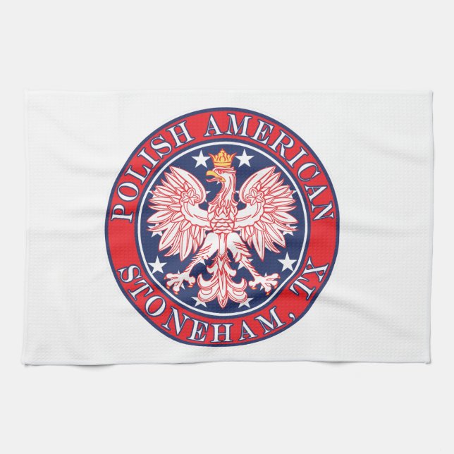 Stoneham Texas polska American Eagle Kökshandduk (Horisontell)