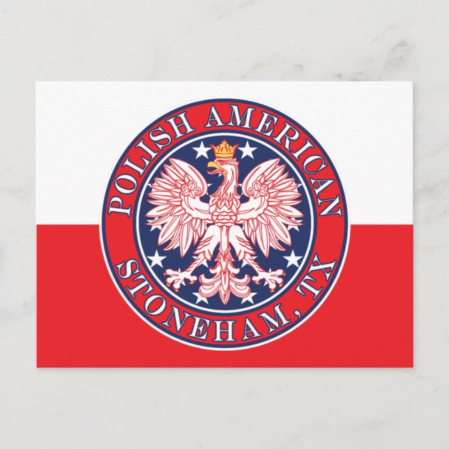 Stoneham Texas polska American Eagle Vykort (Framsida)
