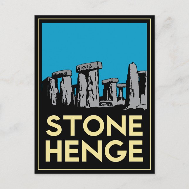 Stonehenge Art Deco Poster Vykort (Framsida)