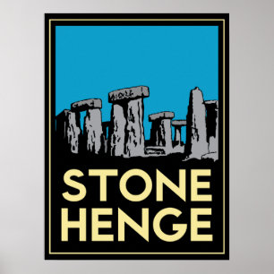 Stonehenge art deco-reseaffisch poster