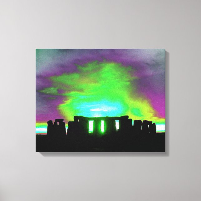 Stonehenge Aurora Wrapped Canvas (Framsida)