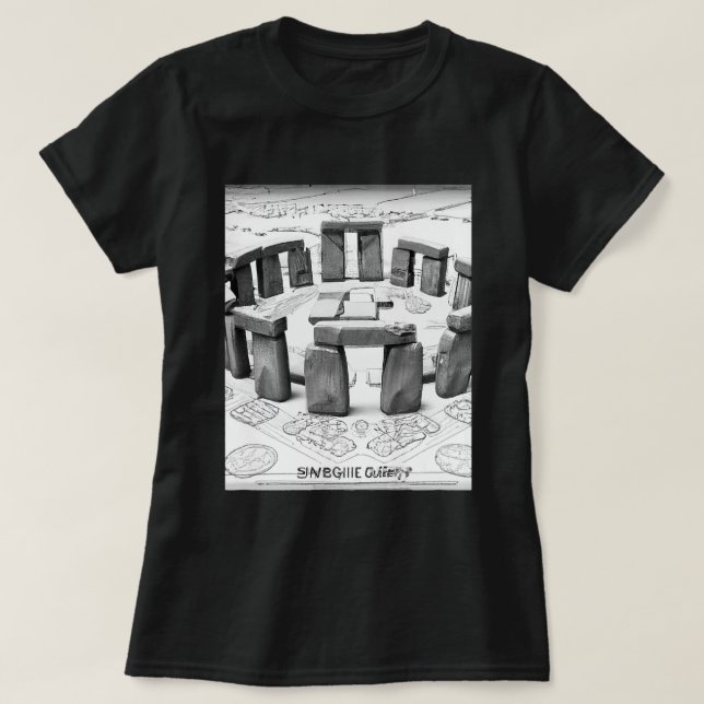 Stonehenge Blueprint Ancient Megalithic Sites T Shirt (Design framsida)