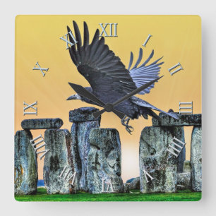 Stonehenge Celtic Stones i Storbritannien Fyrkantig Klocka
