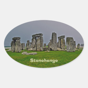 Stonehenge driver den forntida historiska platsen ovalt klistermärke