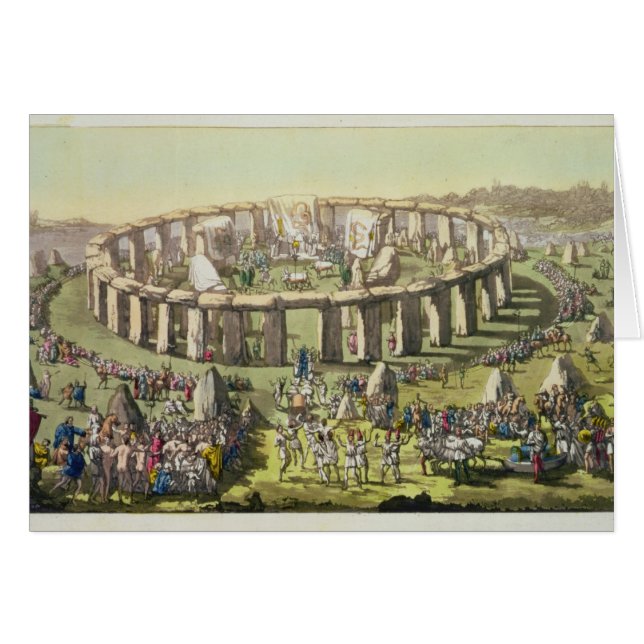 Stonehenge eller ett cirkulärtempel av druidsna, hälsningskort (Framsidan Horizontal)