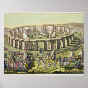 Stonehenge eller ett cirkulärtempel av druidsna, poster