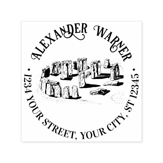 Stonehenge England Namn Returadress Självfärgande Stämpel (Design)