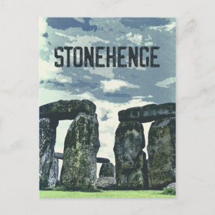 Stonehenge England retro vintage affisch Vykort