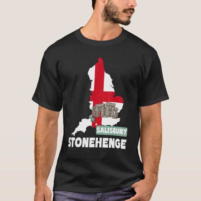 Stonehenge England Souvenir England Map  Stoneheng T Shirt (Framsida)