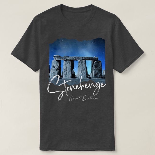Stonehenge England Souvenir  Stonehenge At Night  T Shirt (Design framsida)