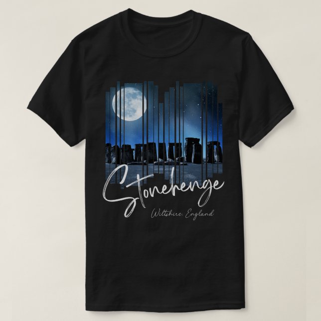 Stonehenge England SouvenirStonehenge på Natten146 T Shirt (Design framsida)