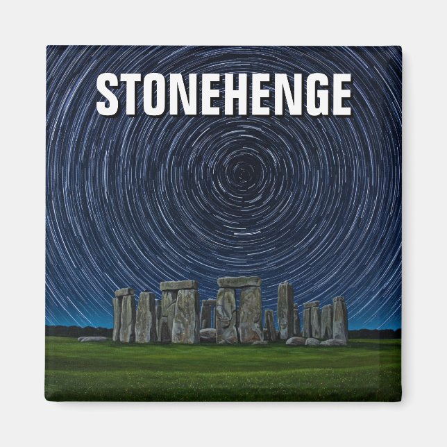 Stonehenge England United Kingdom Startrails Magnet (Framsidan)