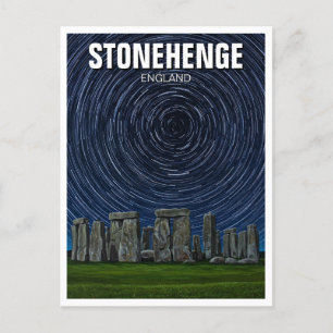 Stonehenge England United Kingdom Startrails Vykort