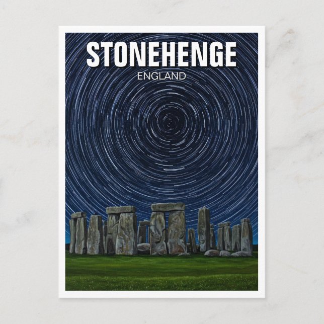 Stonehenge England United Kingdom Startrails Vykort (Framsida)