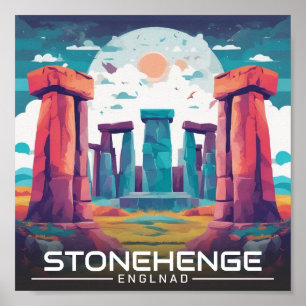 Stonehenge england Wiltshire World Heritage Site Poster