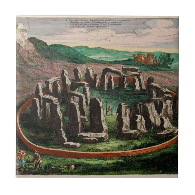 Stonehenge från Kartbok Skåpbil Loon 1649 Kakelplatta (Framsidan)