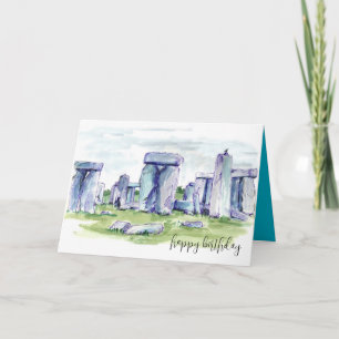 Stonehenge Glad födelsedag Klippor Koltrast Kort
