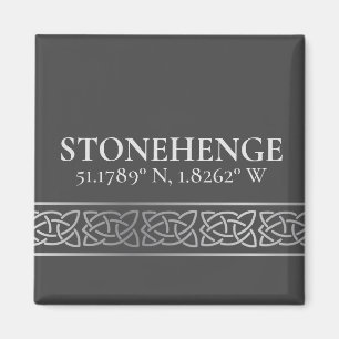 Stonehenge Latitude Longitud-Mörk Magnet