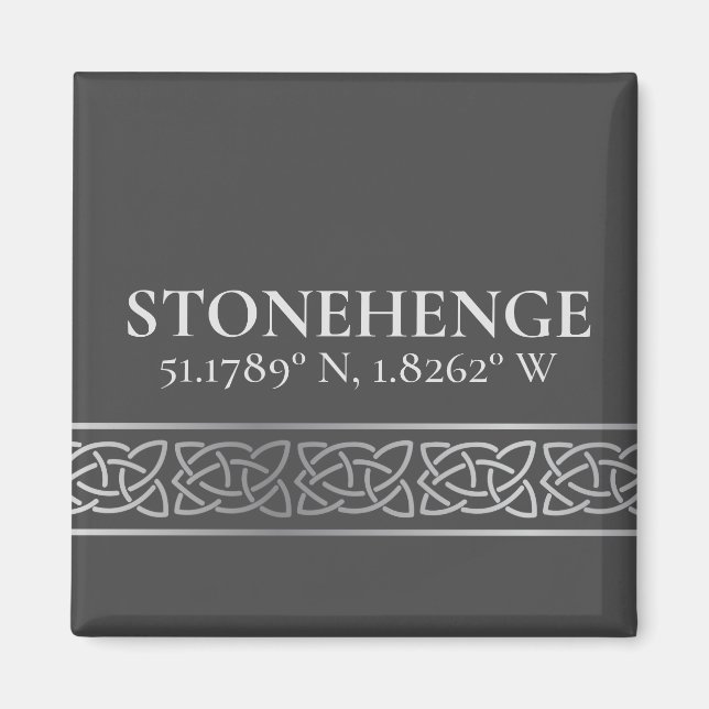 Stonehenge Latitude Longitud-Mörk Magnet (Framsidan)