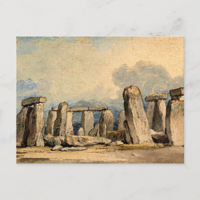 Stonehenge, liggande, målning vykort (Framsida)