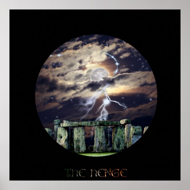 Stonehenge Mystical Druid Art Mytho-Fantasy Poster (Framsidan)