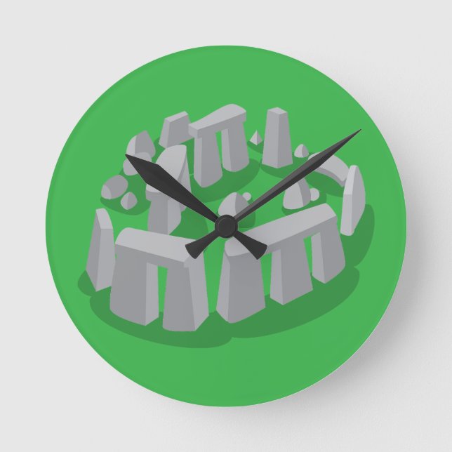 Stonehenge of England Rund Klocka (Framsida)