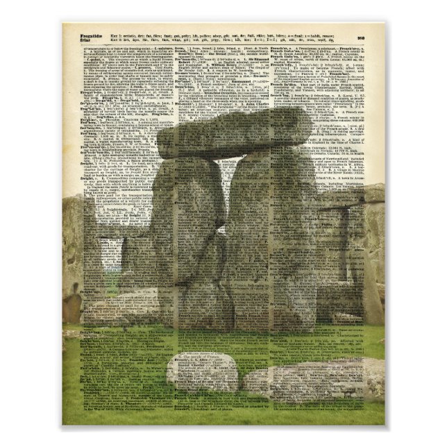 Stonehenge över ordlistesida fototryck (Framsidan)