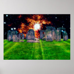 Stonehenge på Star-stiga upp Art Poster