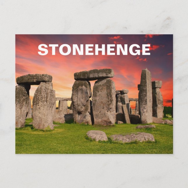 Stonehenge - Red Sunset Himlar Vykort (Framsida)
