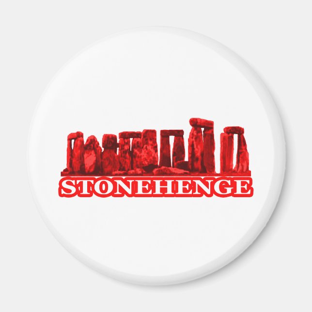 Stonehenge Red transp the MUSEUM Zazzle Gifts Magnet (Framsidan)