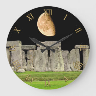 Stonehenge Stones i Moonrise Stor Klocka