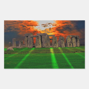 Stonehenge Stones in Sunset Rektangulärt Klistermärke