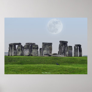 Stonehenge Stones & Måne Poster
