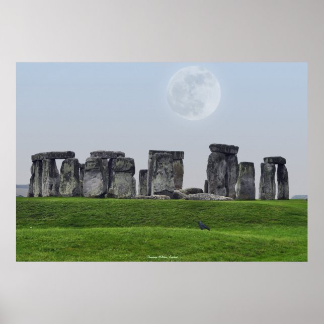 Stonehenge Stones & Måne Poster (Framsidan)