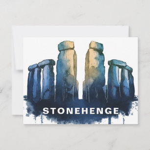 Stonehenge, Storbritannien Akvarell Vykort