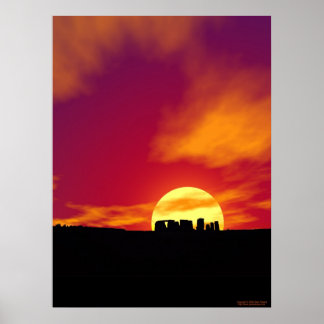 Stonehenge Sunset Poster