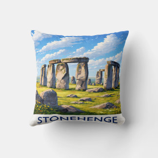 Stonehenge Throw Pillow Ancient Monument Landscape Kudde